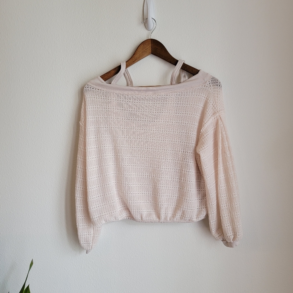 Free people cold shoulder sweater ivory